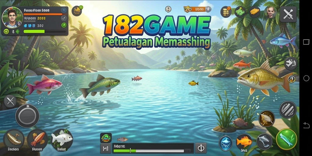 Tampilan gameplay 182GAME yang menampilkan pengalaman memancing yang seru.