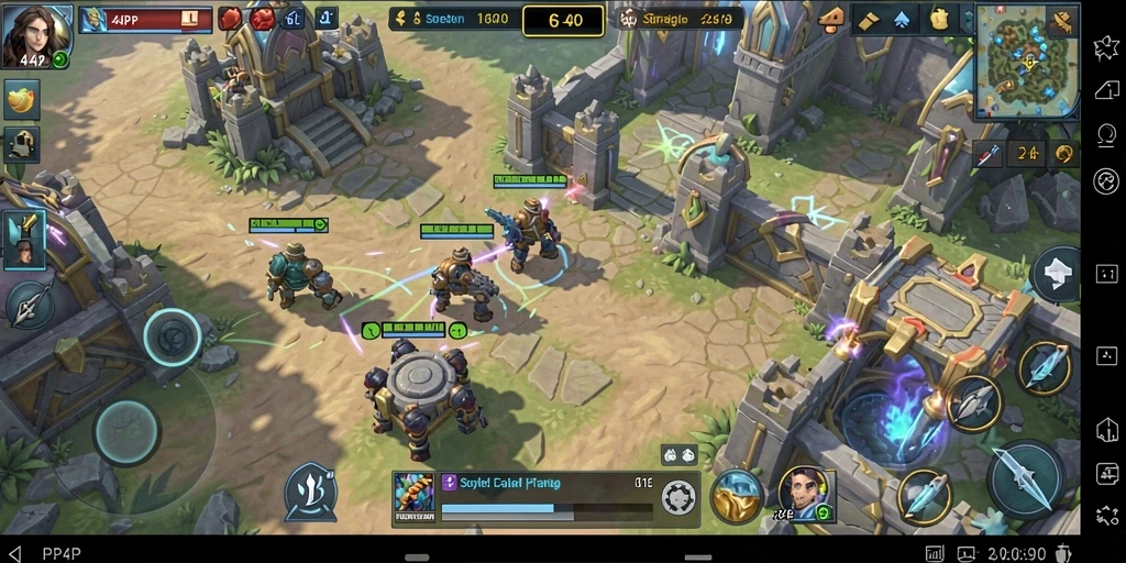 Screenshot gameplay Tower Defense yang menonjolkan strategi menara.