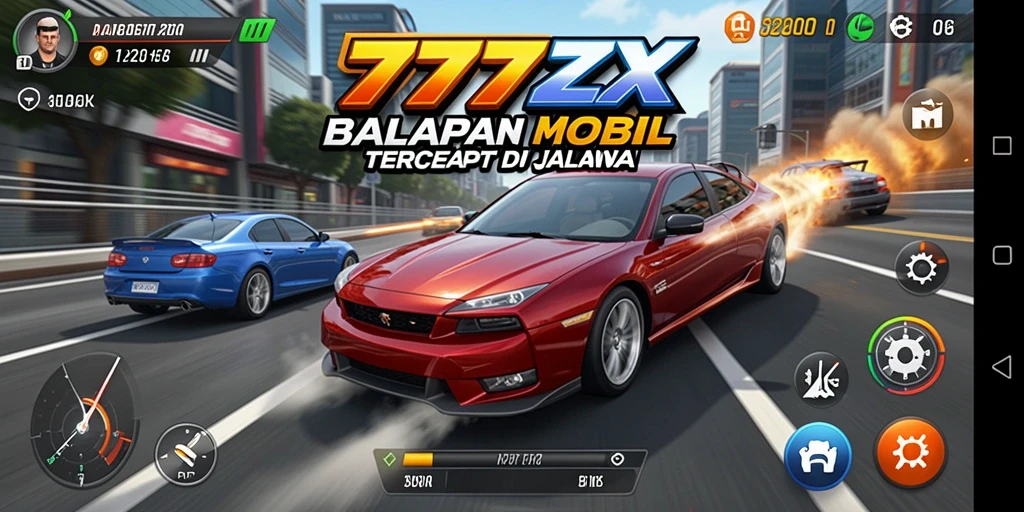 Tampilan gameplay seru dari balapan di 777ZX