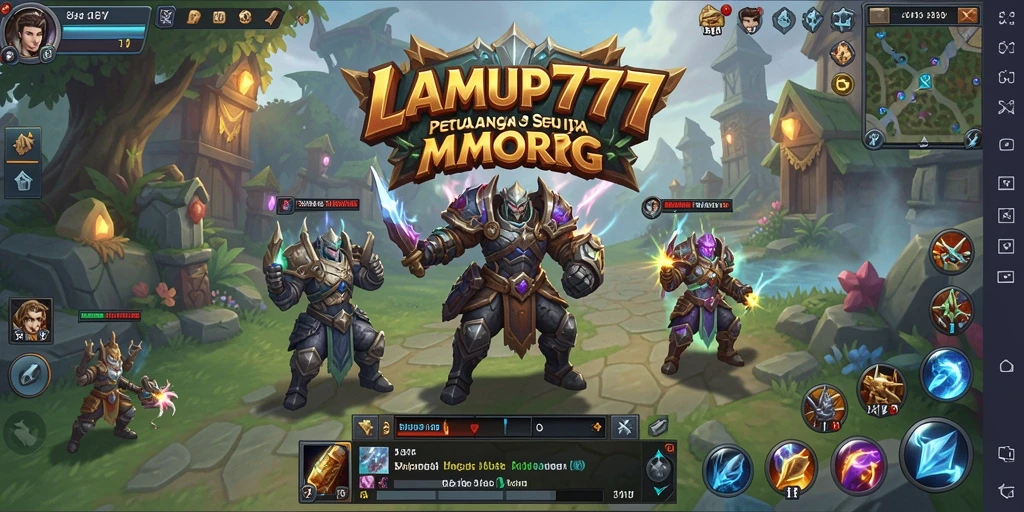Tangkapan layar LAMPU777 menunjukkan pertempuran seru dalam dunia MMORPG.