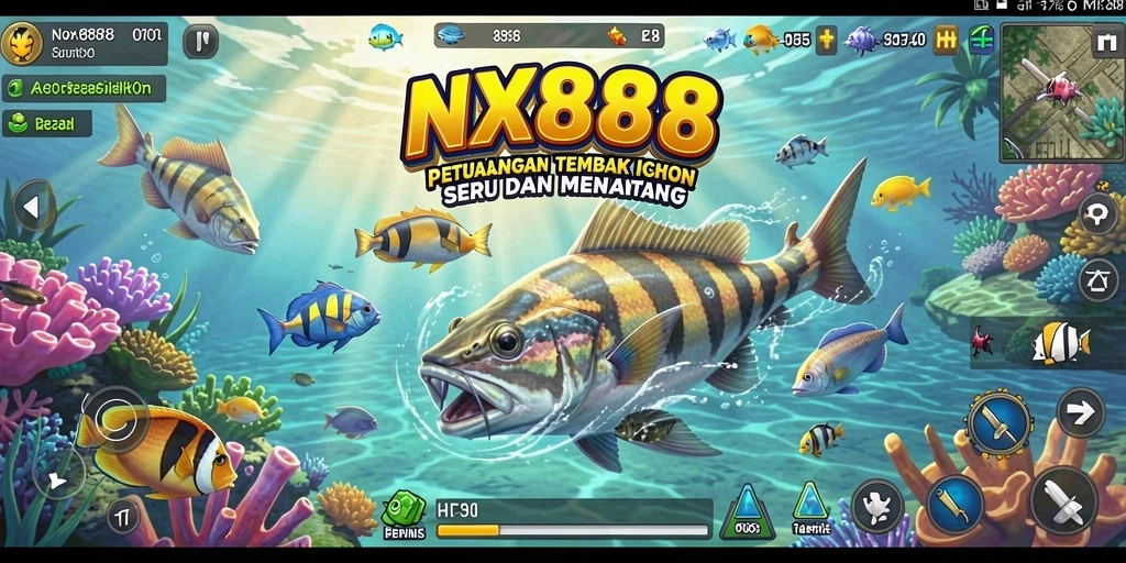 Tampilan menarik dari gameplay Tembak Ikan di NX888.