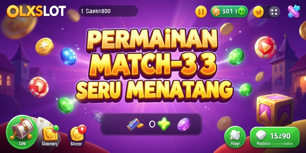 Tampilan gameplay seru OLXSLOT dengan kombinasi item berwarna-warni.