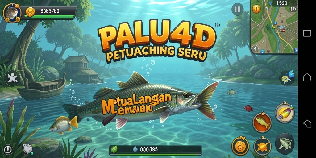 Tampilan gameplay <strong>PALU4D</strong> yang seru dan menantang saat memancing.